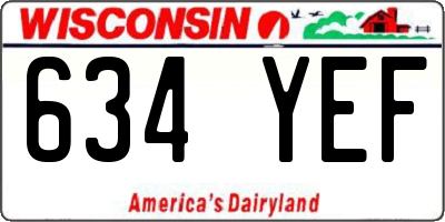 WI license plate 634YEF