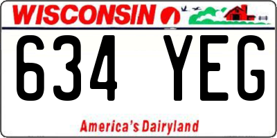 WI license plate 634YEG