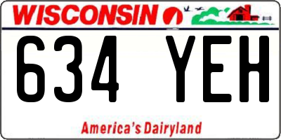 WI license plate 634YEH
