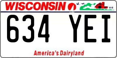 WI license plate 634YEI