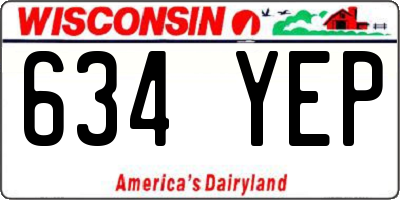 WI license plate 634YEP