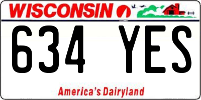 WI license plate 634YES