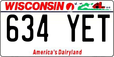 WI license plate 634YET