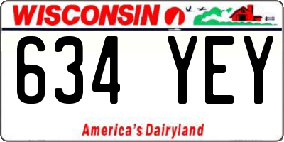 WI license plate 634YEY
