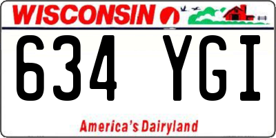 WI license plate 634YGI