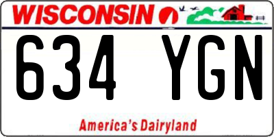 WI license plate 634YGN