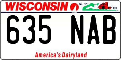 WI license plate 635NAB