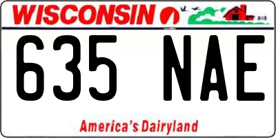 WI license plate 635NAE