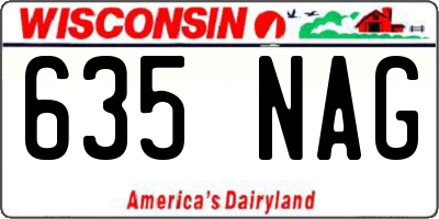 WI license plate 635NAG