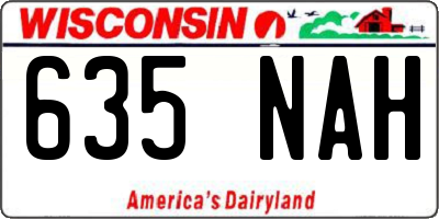 WI license plate 635NAH