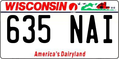 WI license plate 635NAI