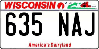 WI license plate 635NAJ