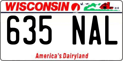 WI license plate 635NAL