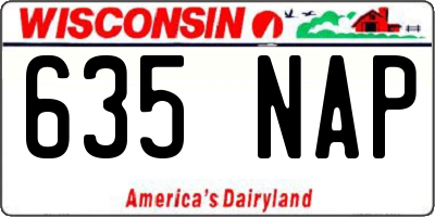 WI license plate 635NAP