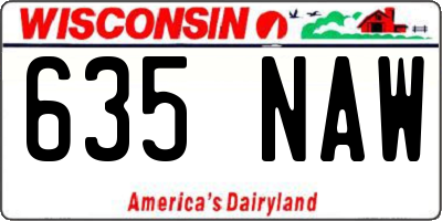 WI license plate 635NAW