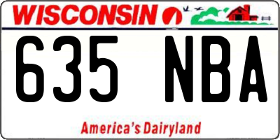 WI license plate 635NBA