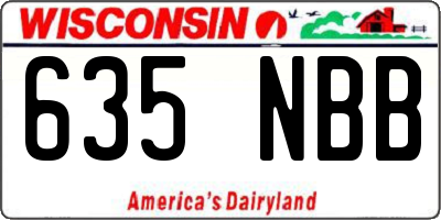 WI license plate 635NBB