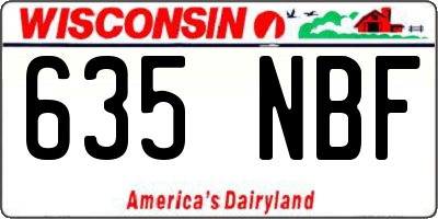 WI license plate 635NBF