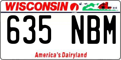 WI license plate 635NBM
