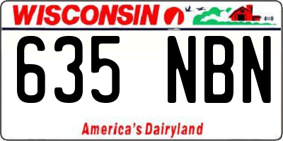 WI license plate 635NBN