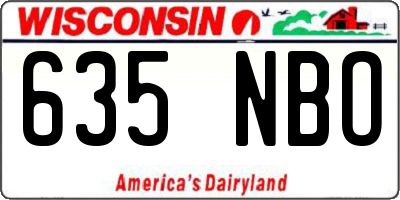 WI license plate 635NBO