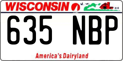 WI license plate 635NBP