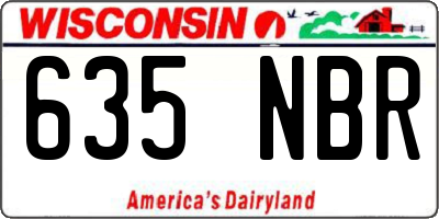WI license plate 635NBR