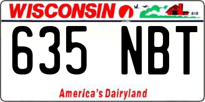 WI license plate 635NBT