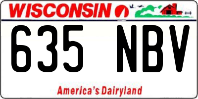 WI license plate 635NBV