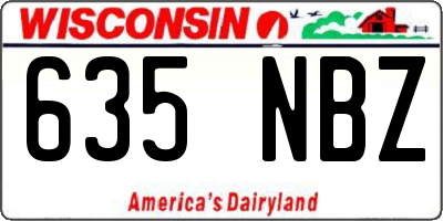 WI license plate 635NBZ