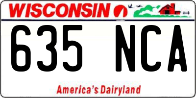 WI license plate 635NCA