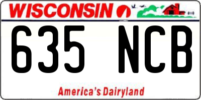 WI license plate 635NCB