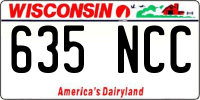 WI license plate 635NCC