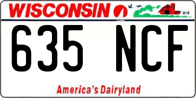 WI license plate 635NCF