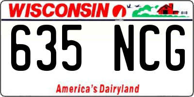 WI license plate 635NCG
