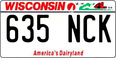 WI license plate 635NCK