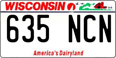 WI license plate 635NCN