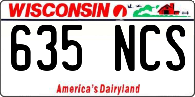 WI license plate 635NCS