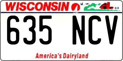 WI license plate 635NCV