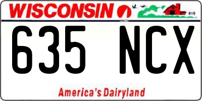 WI license plate 635NCX