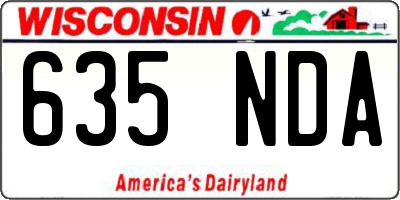 WI license plate 635NDA