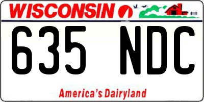 WI license plate 635NDC