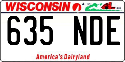 WI license plate 635NDE