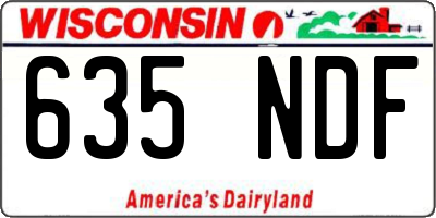 WI license plate 635NDF