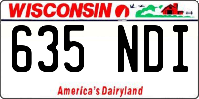 WI license plate 635NDI