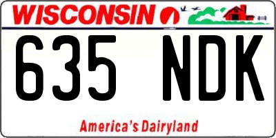 WI license plate 635NDK