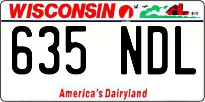 WI license plate 635NDL