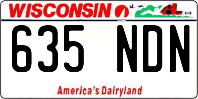 WI license plate 635NDN