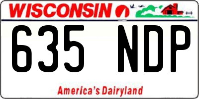 WI license plate 635NDP
