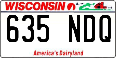 WI license plate 635NDQ
